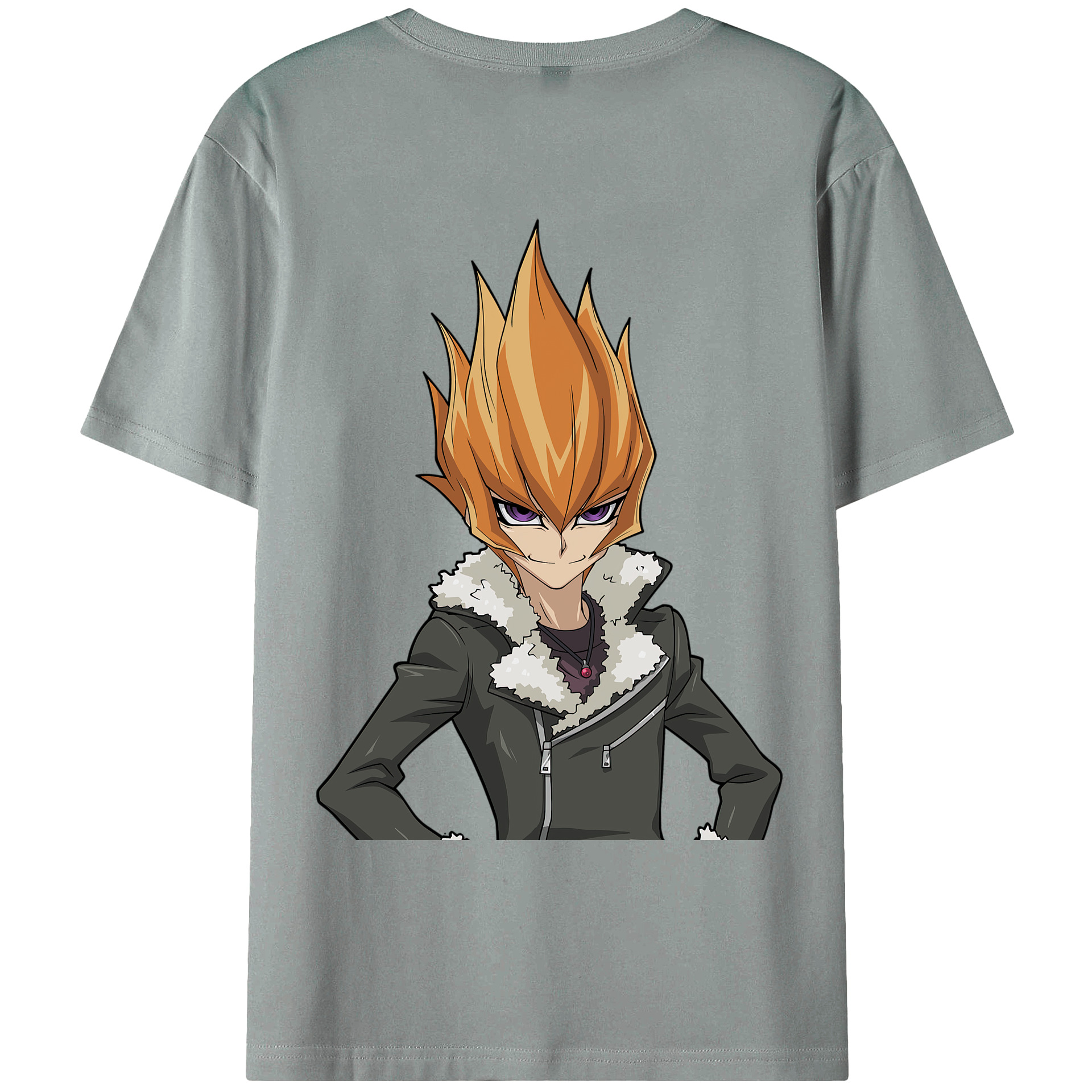 （画像用） 遊☆戯☆王 Yu-Gi-Oh! 綿100％ メンズ半袖Tシャツ（バックプリント） 通気性